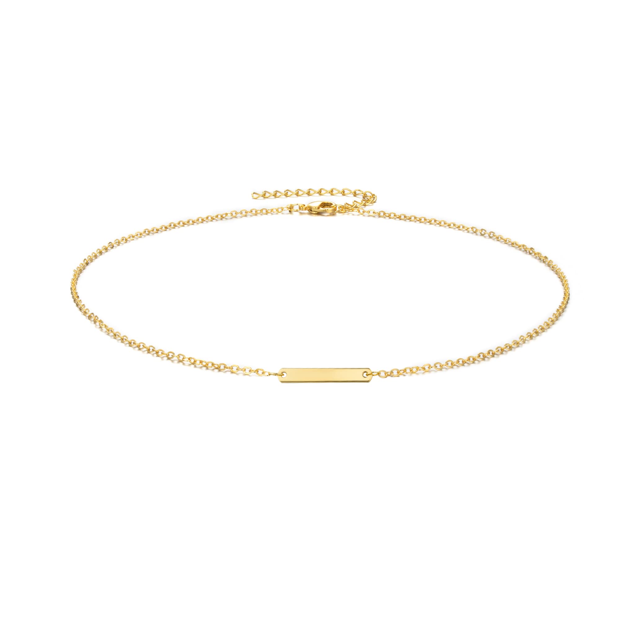 itianxi Dainty Bar Choker Necklace for Women,14K Gold Plated Cute Tiny Balance Charm Chokers,Delicate Simple Fashion Necklaces Jewelry