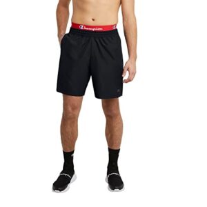 champion mens sport shorts, athletic for men, lightweight gym 7", black, medium us