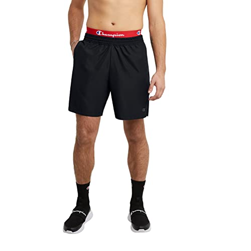 Champion Mens Sport Shorts, Athletic For Men, Lightweight Gym 7", Black, Medium US