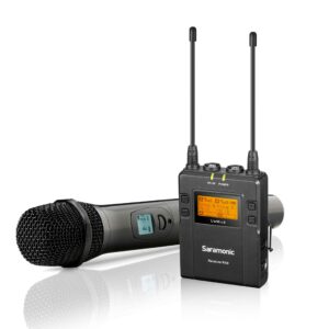 Saramonic UHF Wireless Handheld Mic System w/Dual-Channel Camera-Mountable Receiver (UwMic9 RX9+HU9) (UWMIC9RX9HU9), Black