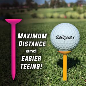 GoSports 3.25” Widemouth Tees Plastic Golf Tees, 60 Tee Player’s Pack - Max Distance and Easier Teeing