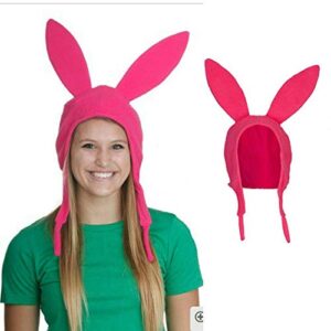 Springcmy Bob's Burgers Louise Rabbits Ear Fleece Bunny Pink Floppy Ears Hat Halloween Christmas　Costume Cap Hat