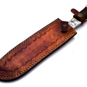 Custom Handmade Damascus Steel Knife Hunting Knife | Outdoor Knife Camping Knife | Handle Made of Micarta with Free Genuine Leather Sheath