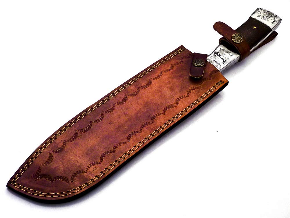 Custom Handmade Damascus Steel Knife Hunting Knife | Outdoor Knife Camping Knife | Handle Made of Micarta with Free Genuine Leather Sheath