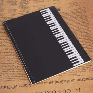 Manuscript Blank Music Notebook, Notebook, Music Paper, Songwriting Music Score for Writer(Black piano pattern)