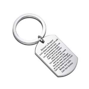 drive safe keychain new driver gift trucker daddy gift keep me safe get me home keychain for truck driver (driver prayer keychain)