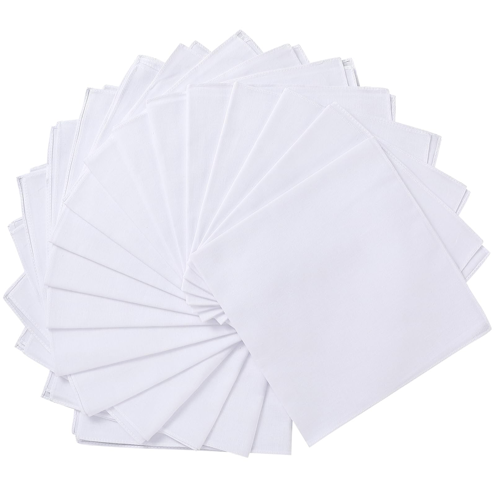 Deviegath Men's Handkerchiefs 18 Pack 100% White Cotton Solid White Hankie