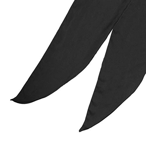 Allegra K Women Plain Solid Color Pure Skinny Scarf Scarves Long Neckerchief Hair Band Black