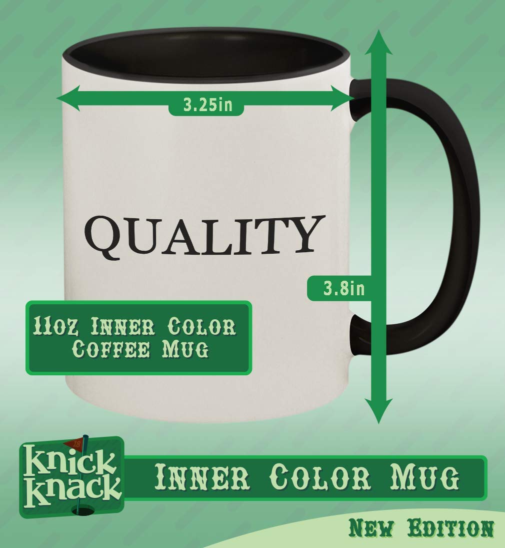 Knick Knack Gifts got heckle? - 11oz Ceramic Colored Handle and Inside Coffee Mug Cup, Black