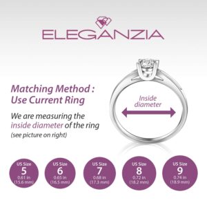 ELEGANZIA Sterling Silver Promise Rings For Her Couples Mothers, Engagement Rings For Women with Cubic Zirconia Jewelry Wedding Band