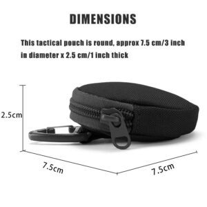 Nujiaa Coin Pouch, Small Coin Purse Keychain, Professional EDC Pouch Accessories Case for Military Gear Bags, Little Change Wallet, Wireless Headset Pack. (2PCS Black)