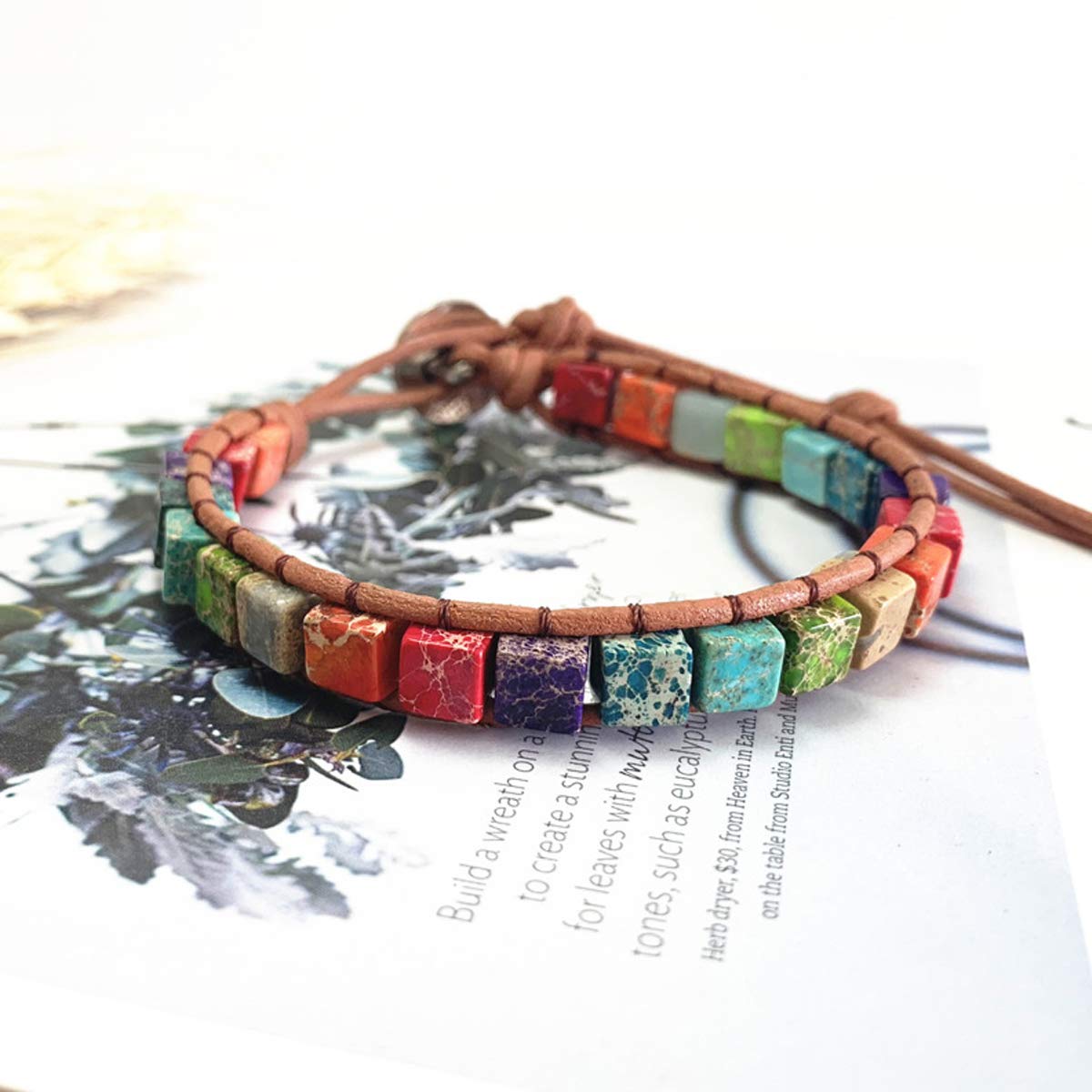 ZOSOJONA 7 Chakra Bracelet Bohemian Handmade Leather Wrap Healing Protection Natural Stone Yoga Beaded Bracelets Boho Friendship Jewelry