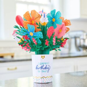 Lovepop Birthday Paper Flower Bouquet, 10.25 x 7.5-3D Paper Flower Greeting Card, Birthday Bouquet, Paper Flower Pop Up Bouquet Card, Floral Birthday Card, Pop Up Birthday Card