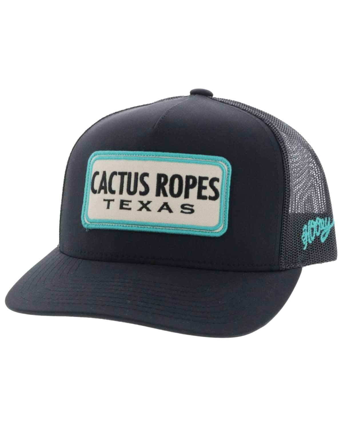 HOOEY Adjustable Snapback Trucker Hat with Cactus Ropes Logo (Black)