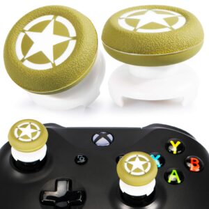 Playrealm FPS Thumbstick Extender & Printing Rubber Silicone Grip Cover 2 Sets for Xbox Series X/S & Xbox One Controller (WWII US Army)