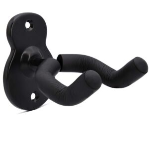 guitar hanger guitar wall mount holder hook stand, string instruments wall hangers stands holders hooks for acoustic electric bass classical ukulele guitars-black