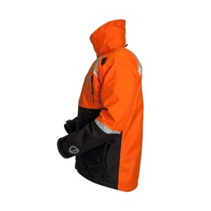 MUSTANG SURVIVAL - Catalyst Floatation Coat (Orange-Black - XL) - Harmonized Approval (CAN and US), 10k Waterproof, M-Tech Comfort System, Underarm ventiliation zips, D-Ring for Engine Kill Switch