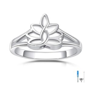 jlyy sterling silver lotus flower urn ring exquisite ashes keepsake holder cremation memorial jewelry always in my hearty (8#) (7)