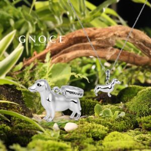 GNOCE Dachshund Charms for Bracelet 925 Sterling Silver Polished Puppy Charms Fit Necklace Pets Charms for Women Jewelry Gift