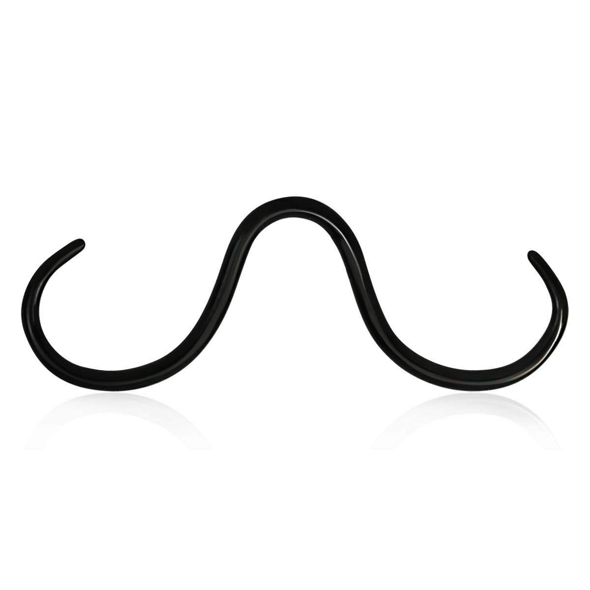 Luxe Modz Mustache Septum Nose Ring 316L Surgical Steel Silver Septum Mustache Nose Pierced Jewelry 16G