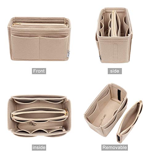 Himai Purse Organizer Insert, Bag Organizer, Bag in Bag, Perfect for Speedy Neverfull and More, 5 Size (Large, Beige)