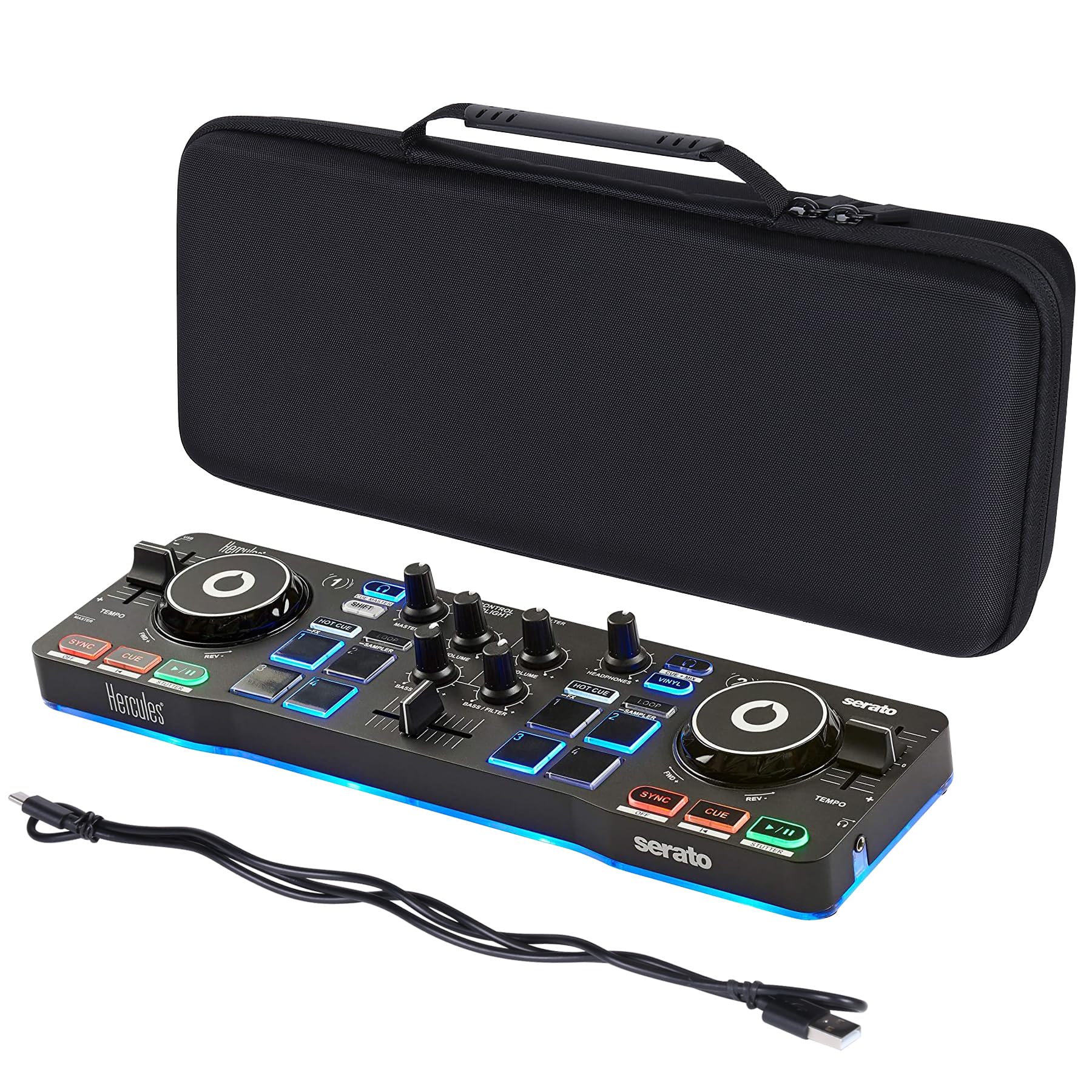 co2CREA Hard Travel Case replacement for Hercules DJ DJControl Starlight Pocket DJ Controller