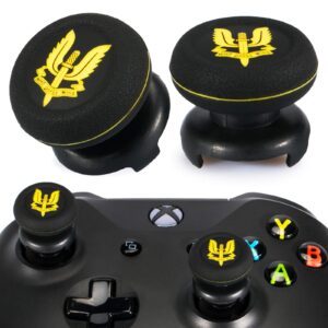 playrealm fps thumbstick extender & printing rubber silicone grip cover 2 sets for xbox series x/s & xbox one controller(sas who dares wins)