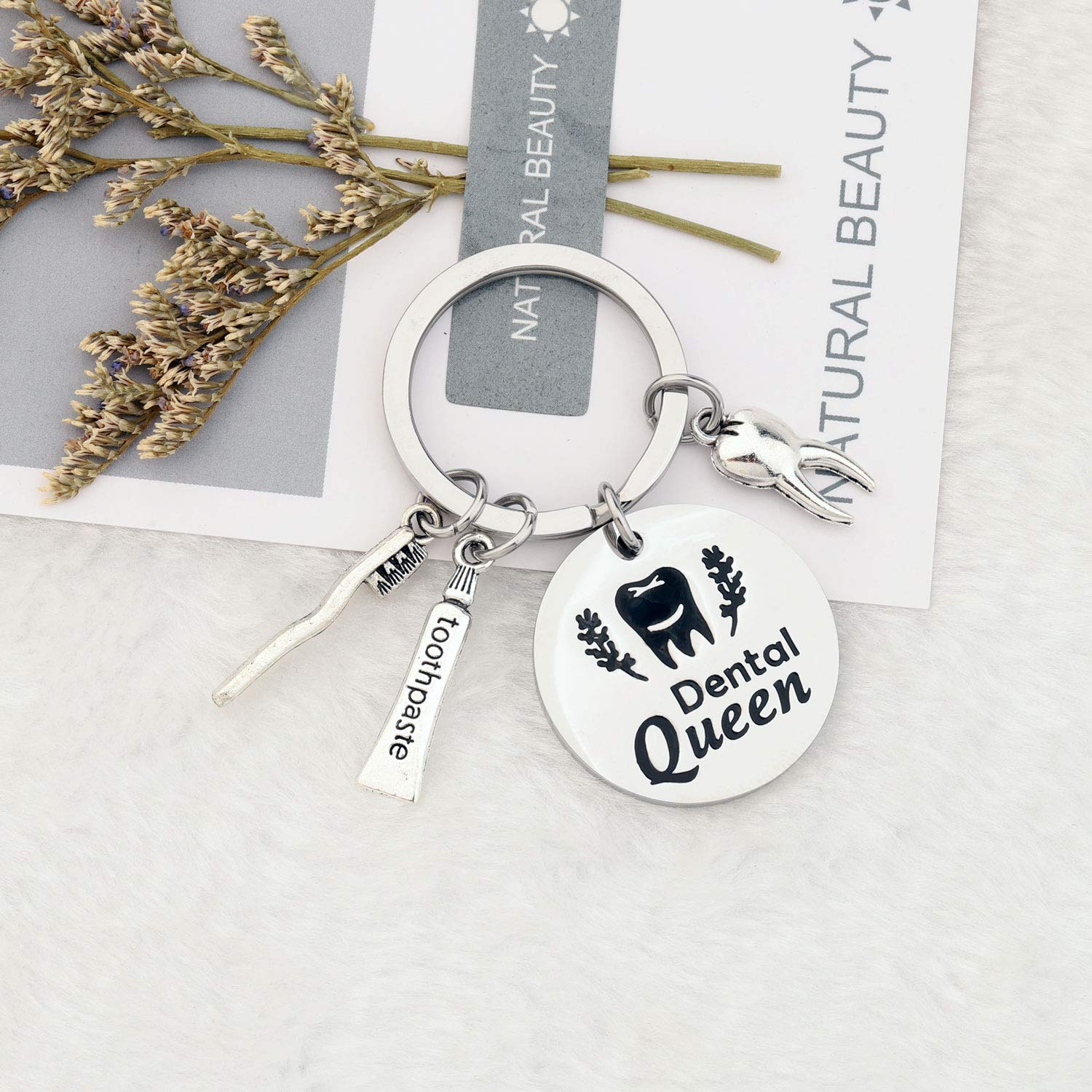 WSNANG Dentist Gifts Dental Queen Keychain Dental Assistant Graduation Gift Dental Hygienist Jewelry for Women (Dental Queen Keychain)