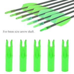 Archery Arrows Nocks for 6mm Shaftment Hunting Target Shooting 50Pcs Red Blue Green (Green)