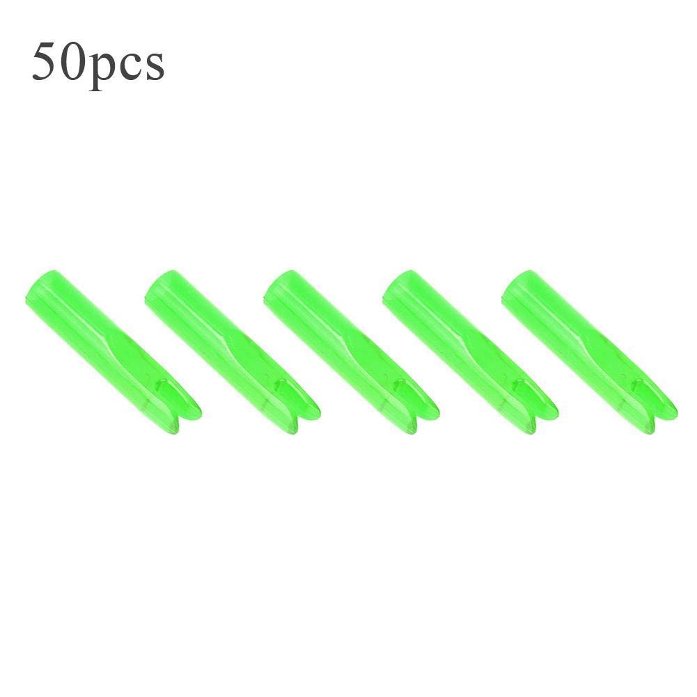 Archery Arrows Nocks for 6mm Shaftment Hunting Target Shooting 50Pcs Red Blue Green (Green)