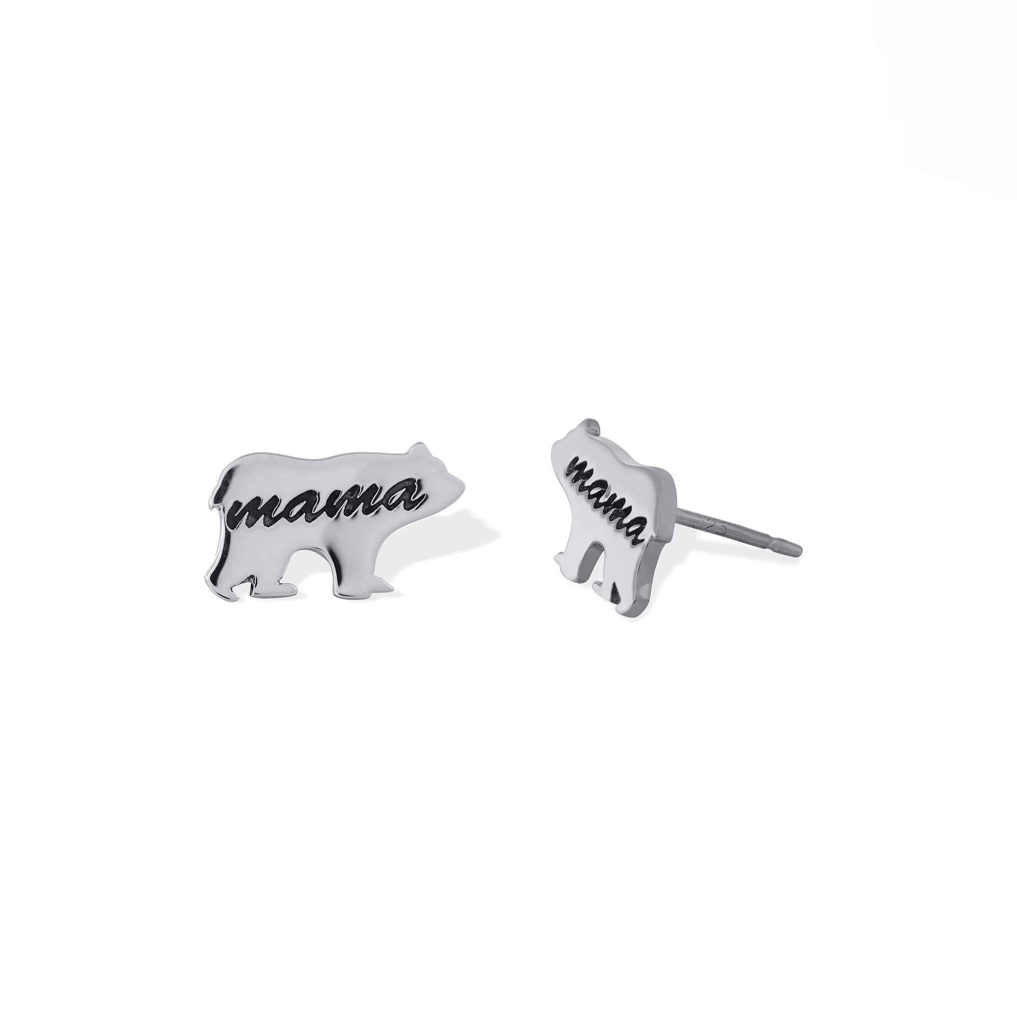 Boma Jewelry Sterling Silver Mama Bear Stud Earrings