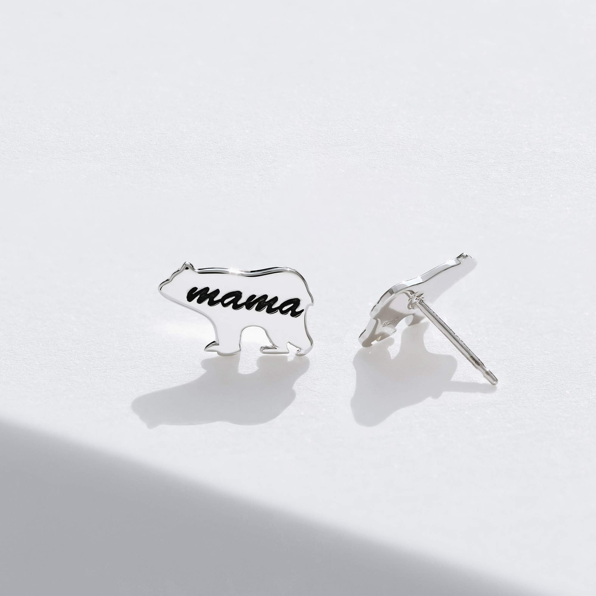 Boma Jewelry Sterling Silver Mama Bear Stud Earrings