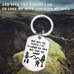 Wanderlust Keychain And Into The Forest I Go to Lose My Mind and Find My Soul Nature Lover Gift (into the forest)