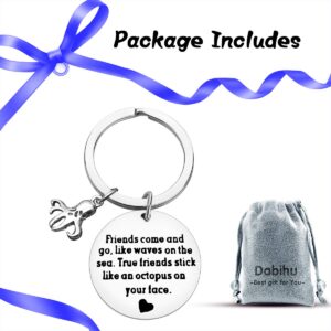 Dabihu Friendship Keychain Best Friend Gift True Friends Stick Like An Octopus On Your Face Keyring Long Distance Friendship Keychain Gift Funny Friendship Gift Graduation Jewelry Gift Classmate Gift