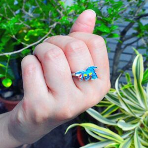 FUN JEWELS Dinosaur Color Change Kids T-Rex Mood Ring Gift for Boys Girls Size Adjustable