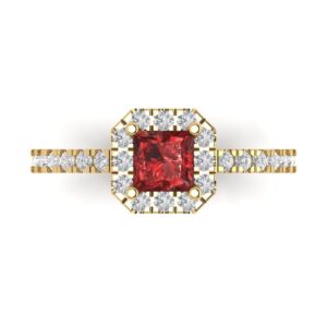 clara pucci 1.40 ct princess cut solitaire natural garnet designer anniversary bridal engagement ring 14k yellow gold