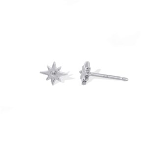 boma jewelry sterling silver starburst mismatched stud earrings with cubic zirconia