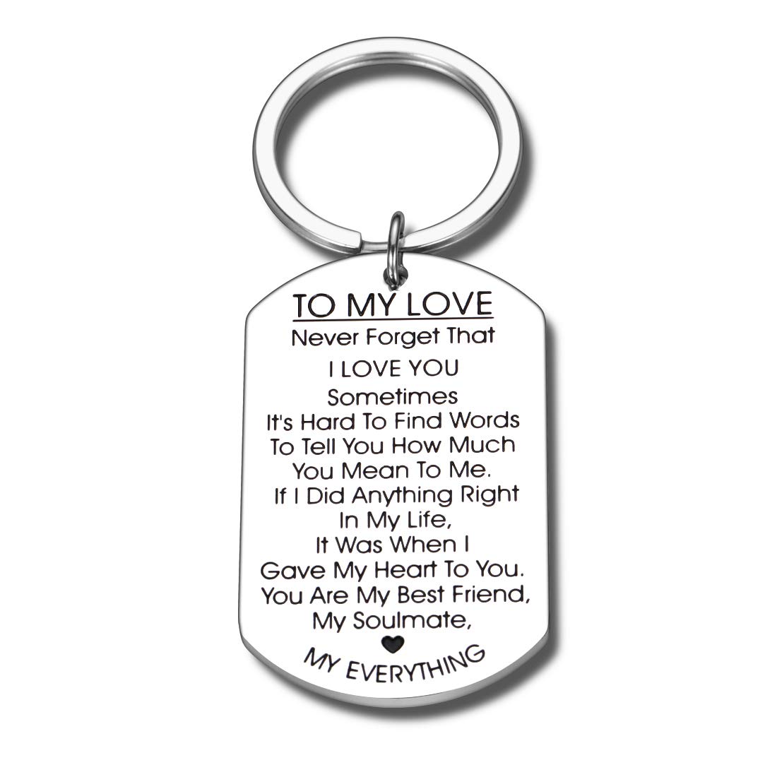 to My Love Keychain Gift for Husband Wife Anniversary Valentines Birthday Boyfriend Girlfriend Jewelry for Him Her Women Men