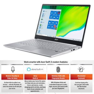 Acer Swift 3 Light Laptop, 14" FHD IPS, AMD Ryzen 7 4700U Octa-Core Processor with Radeon Graphics, 8GB LPDDR4, 512GB NVMe SSD, WiFi 6, Backlit Keyboard, Fingerprint Reader, SF314-42-R9YN (Renewed)