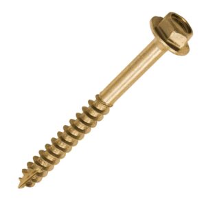 TimCo Solo Coach Screws 6.0 x 60 mm-Hex Flange Head-Yellow-(Box 100) -660SCSY, 6.0 x 60mm