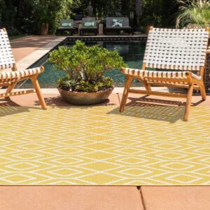 Jill Zarin Outdoor Collection Area Rug - Turks and Caicos (7' 10" x 10' Rectangle Yellow Ivory/Ivory)