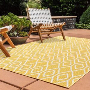 Jill Zarin Outdoor Collection Area Rug - Turks and Caicos (7' 10" x 10' Rectangle Yellow Ivory/Ivory)