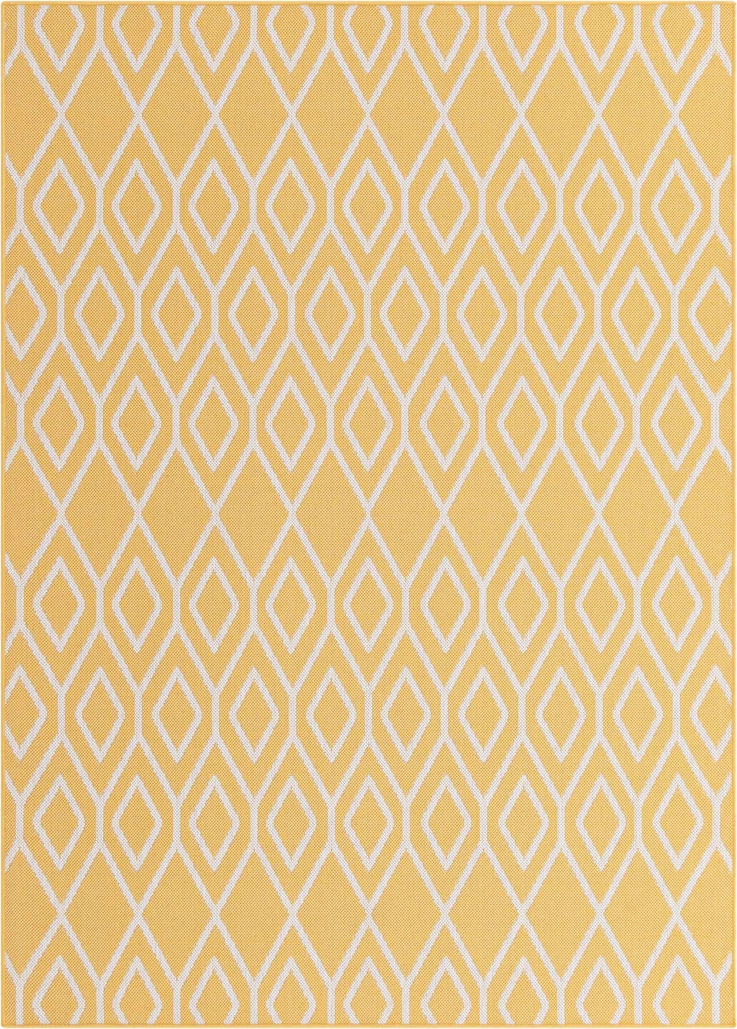 Jill Zarin Outdoor Collection Area Rug - Turks and Caicos (5' 3" x 8' Rectangle Yellow Ivory/Ivory)