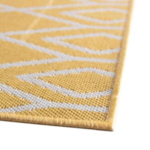 Jill Zarin Outdoor Collection Area Rug - Turks and Caicos (5' 3" x 8' Rectangle Yellow Ivory/Ivory)