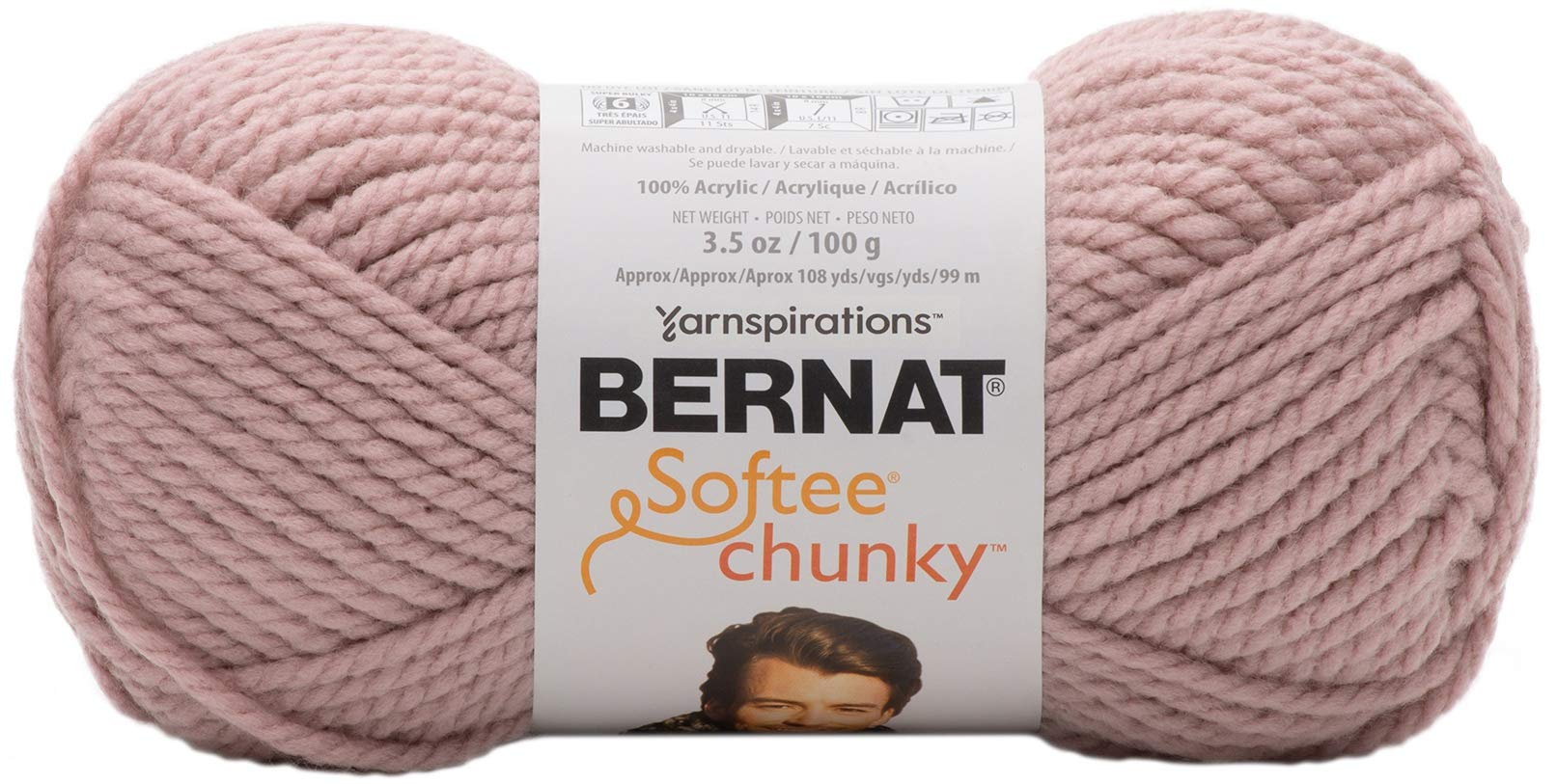 Bernat Gray Rose Yarn Softee Chunky