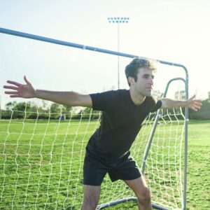 ZELUS Soccer Goal 8 x 5.6 ft, 2 in 1 Powder Coated Soccer Goal Frame with All Weather Net & Detachable Target Goal Net for improving Skills