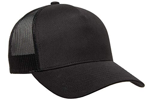 Yupoong Men's YP Classics 5-Panel Retro Trucker Cap, OSFA Black