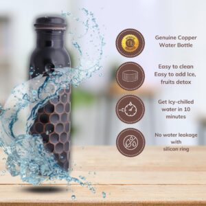 STAGLIFE Pure Copper Water Bottles for Drinking Water for Men Women - Copper Water Bottle Drinking Jug - Copper Vessel Dispenser with Ayurveda Benefits for Sports Fitness Yoga - 33 Ounces