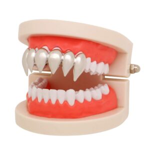 18K Gold Silver Plated Hip Hop Top Vampire Fangs Teeth Grillz