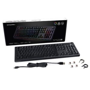 TECWARE Spectre Pro, RGB Mechanical Keyboard with Volume Knob, Full Size 104 Keys (Outemu Brown)